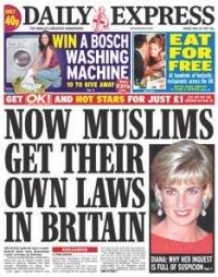 A typical front page of the Daily Express